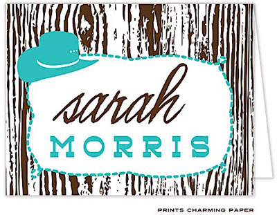 Note Cards/Stationery by Prints Charming - Turquoise Cow Girl Note (Folded) Note Cards/Stationery by Prints Charming - Turquoise Cow Girl Note (Folded)