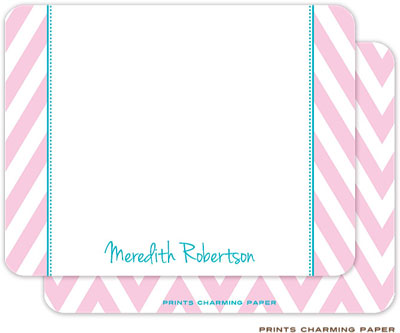 Note Cards/Stationery by Prints Charming - Pink Chevron (Flat) Note Cards/Stationery by Prints Charming - Pink Chevron (Flat)