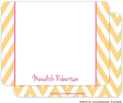 Note Cards/Stationery by Prints Charming - Tangerine Chevron (Flat)