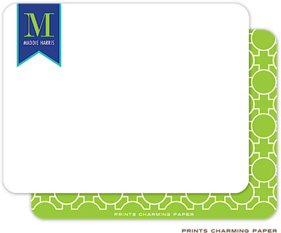 Note Cards/Stationery by Prints Charming - Stylish Navy Initial Pattern (Flat)