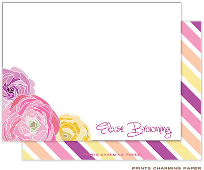 Note Cards/Stationery by Prints Charming - Beautiful Floral (Flat)