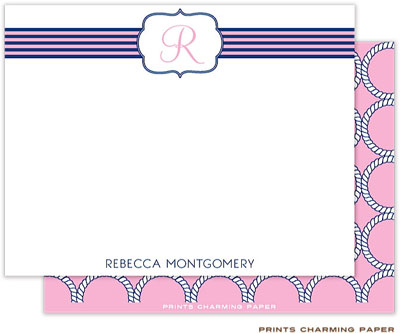 Note Cards/Stationery by Prints Charming - Pink Nautical (Flat)