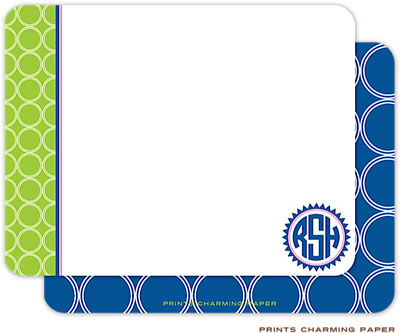 Note Cards/Stationery by Prints Charming - Lime Circle Pattern (Flat)