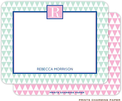 Note Cards/Stationery by Prints Charming - Mint Triangle Pattern (Flat) Note Cards/Stationery by Prints Charming - Mint Triangle Pattern (Flat)