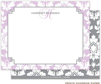 Note Cards/Stationery by Prints Charming - Stylish Orchid Damask (Flat) Note Cards/Stationery by Prints Charming - Stylish Orchid Damask (Flat)