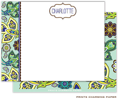 Note Cards/Stationery by Prints Charming - Mint Paisley (Flat) Note Cards/Stationery by Prints Charming - Mint Paisley (Flat)