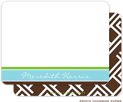 Note Cards/Stationery by Prints Charming - Chocolate Lattice (Flat) Note Cards/Stationery by Prints Charming - Chocolate Lattice (Flat)