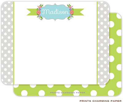 Note Cards/Stationery by Prints Charming - Gray Polka Dot Banner (Flat) Note Cards/Stationery by Prints Charming - Gray Polka Dot Banner (Flat)