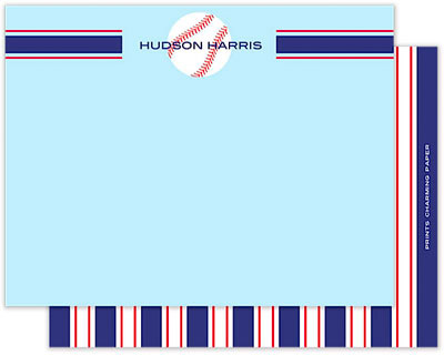 Note Cards/Stationery by Prints Charming - Create-Your-Own Baseball Stripe (Flat)