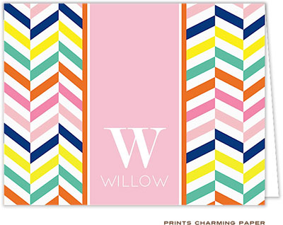 Note Cards/Stationery by Prints Charming - Modern Bright Chevron (Folded)