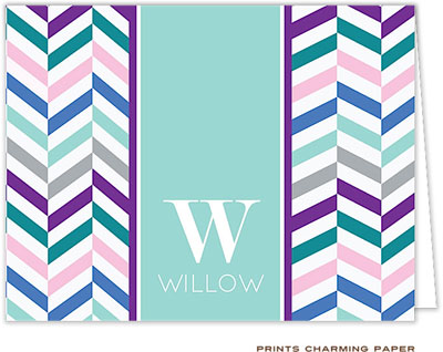 Note Cards/Stationery by Prints Charming - Modern Chevron Stripe (Folded)