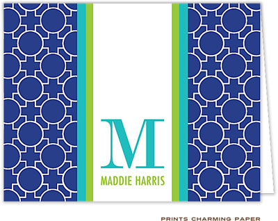 Note Cards/Stationery by Prints Charming - Stylish Navy Initial Pattern (Folded) Note Cards/Stationery by Prints Charming - Stylish Navy Initial Pattern (Folded)