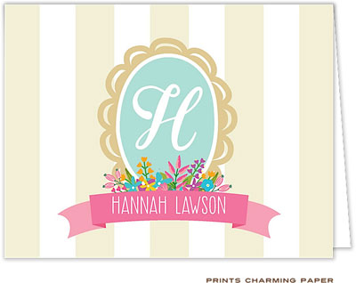 Note Cards/Stationery by Prints Charming - Floral Frame (Folded)