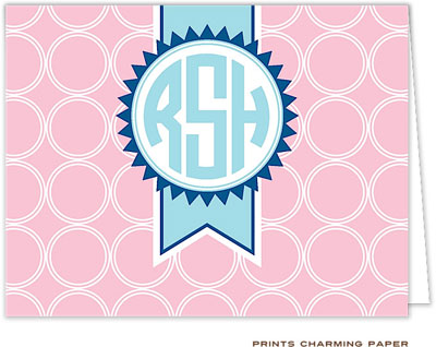 Note Cards/Stationery by Prints Charming - Pink Circle Monogram (Folded) Note Cards/Stationery by Prints Charming - Pink Circle Monogram (Folded)
