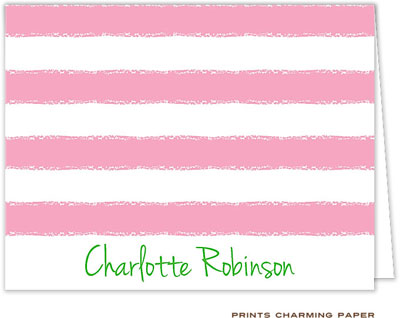 Note Cards/Stationery by Prints Charming - Pink Cabana Stripes (Folded) Note Cards/Stationery by Prints Charming - Pink Cabana Stripes (Folded)