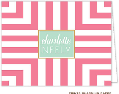 Note Cards/Stationery by Prints Charming - Coral Frame Stripes (Folded) Note Cards/Stationery by Prints Charming - Coral Frame Stripes (Folded)