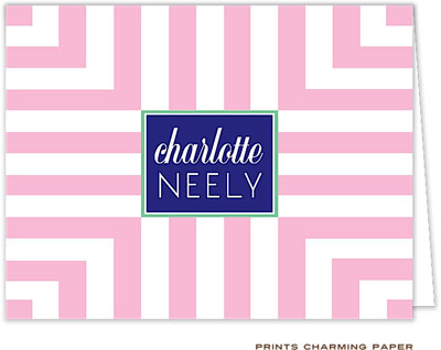 Note Cards/Stationery by Prints Charming - Pink Frame Stripes (Folded) Note Cards/Stationery by Prints Charming - Pink Frame Stripes (Folded)