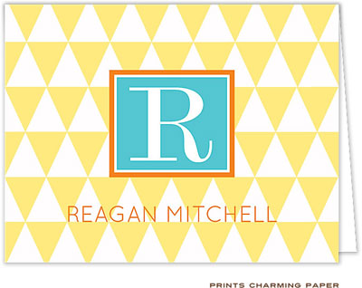 Note Cards/Stationery by Prints Charming - Sunny Triangle Pattern (Folded)