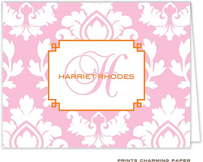Note Cards/Stationery by Prints Charming - Stylish Petal Damask (Folded)