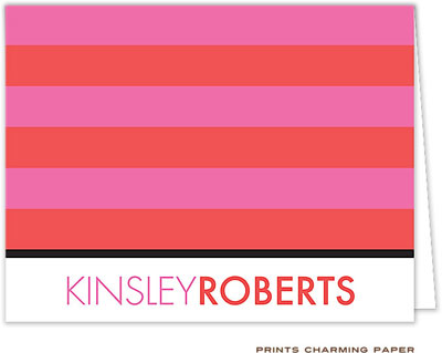 Note Cards/Stationery by Prints Charming - Modern Pink Tonal Stripes (Folded) Note Cards/Stationery by Prints Charming - Modern Pink Tonal Stripes (Folded)
