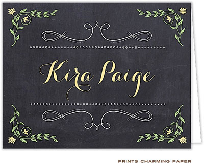 Note Cards/Stationery by Prints Charming - Yellow Personalized Chalkboard (Folded) Note Cards/Stationery by Prints Charming - Yellow Personalized Chalkboard (Folded)