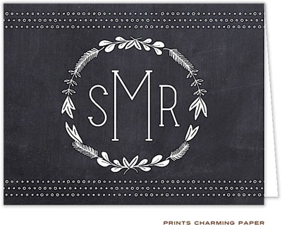 Note Cards/Stationery by Prints Charming - Chalkboard Monogram (Folded) Note Cards/Stationery by Prints Charming - Chalkboard Monogram (Folded)