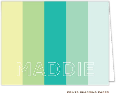 Note Cards/Stationery by Prints Charming - Mint Tonal Stripes (Folded) Note Cards/Stationery by Prints Charming - Mint Tonal Stripes (Folded)