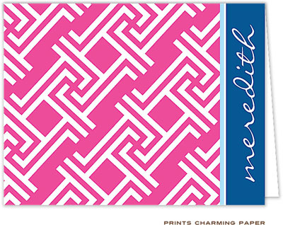 Note Cards/Stationery by Prints Charming - Pink Side Signature (Folded) Note Cards/Stationery by Prints Charming - Pink Side Signature (Folded)