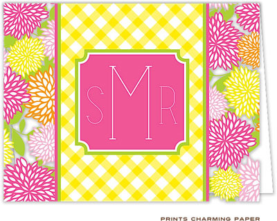 Note Cards/Stationery by Prints Charming - Sunshine Floral Gingham (Folded) Note Cards/Stationery by Prints Charming - Sunshine Floral Gingham (Folded)