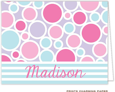 Note Cards/Stationery by Prints Charming - Mint Stripes and Circles (Folded) Note Cards/Stationery by Prints Charming - Mint Stripes and Circles (Folded)