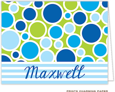 Note Cards/Stationery by Prints Charming - Blue Stripes and Circles (Folded) Note Cards/Stationery by Prints Charming - Blue Stripes and Circles (Folded)