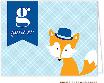 Note Cards/Stationery by Prints Charming - Stylish Blue Fox (Folded) Note Cards/Stationery by Prints Charming - Stylish Blue Fox (Folded)