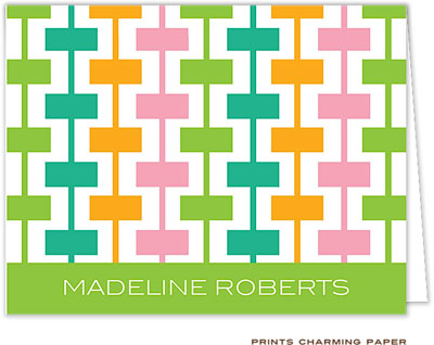 Note Cards/Stationery by Prints Charming - Lime Retro Pattern (Folded) Note Cards/Stationery by Prints Charming - Lime Retro Pattern (Folded)