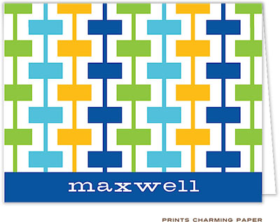 Note Cards/Stationery by Prints Charming - Blue Retro Pattern (Folded) Note Cards/Stationery by Prints Charming - Blue Retro Pattern (Folded)