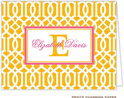 Note Cards/Stationery by Prints Charming - Orange Lattice Pattern (Folded) Note Cards/Stationery by Prints Charming - Orange Lattice Pattern (Folded)