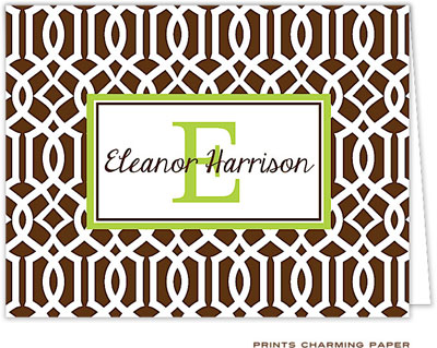 Note Cards/Stationery by Prints Charming - Chocolate Lattice Pattern (Folded) Note Cards/Stationery by Prints Charming - Chocolate Lattice Pattern (Folded)