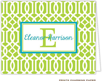 Note Cards/Stationery by Prints Charming - Lime Lattice Pattern (Folded) Note Cards/Stationery by Prints Charming - Lime Lattice Pattern (Folded)