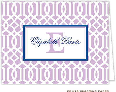 Note Cards/Stationery by Prints Charming - Lilac Lattice Pattern (Folded) Note Cards/Stationery by Prints Charming - Lilac Lattice Pattern (Folded)