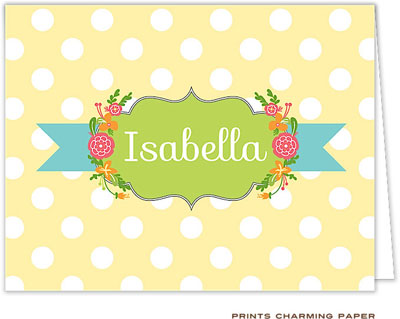 Note Cards/Stationery by Prints Charming - Yellow Polka Dot Banner (Folded) Note Cards/Stationery by Prints Charming - Yellow Polka Dot Banner (Folded)