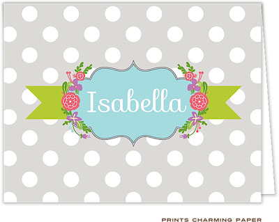 Note Cards/Stationery by Prints Charming - Gray Polka Dot Banner (Folded) Note Cards/Stationery by Prints Charming - Gray Polka Dot Banner (Folded)