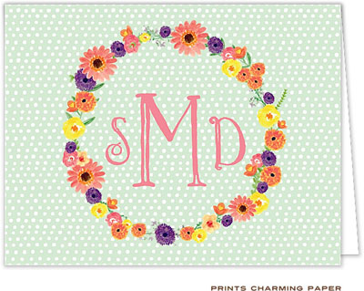 Note Cards/Stationery by Prints Charming - Green Watercolor Wreath (Folded) Note Cards/Stationery by Prints Charming - Green Watercolor Wreath (Folded)