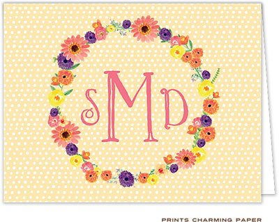 Note Cards/Stationery by Prints Charming - Tangerine Watercolor Wreath (Folded) Note Cards/Stationery by Prints Charming - Tangerine Watercolor Wreath (Folded)