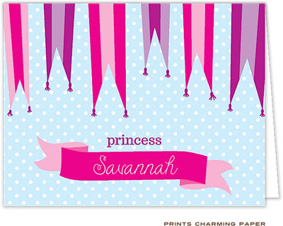 Note Cards/Stationery by Prints Charming - Princess Banners (Folded)