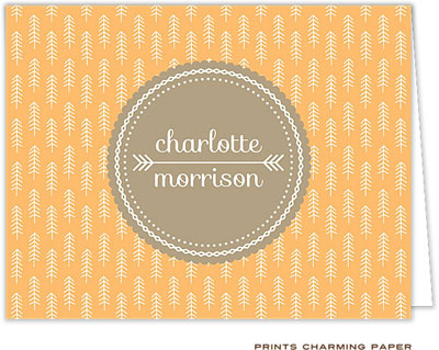 Note Cards/Stationery by Prints Charming - Tangerine Arrows (Folded)