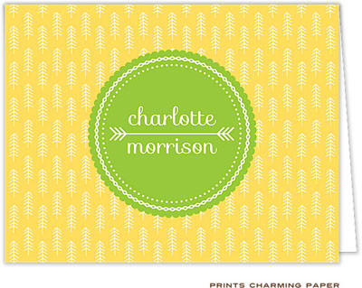 Note Cards/Stationery by Prints Charming - Yellow Arrows (Folded)