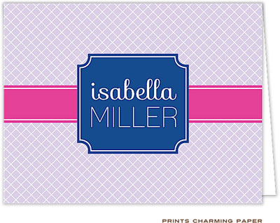 Note Cards/Stationery by Prints Charming - Lavender Band (Folded) Note Cards/Stationery by Prints Charming - Lavender Band (Folded)