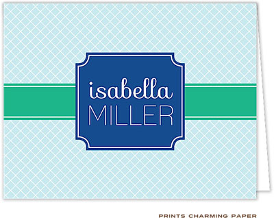Note Cards/Stationery by Prints Charming - Blue and Green Band (Folded) Note Cards/Stationery by Prints Charming - Blue and Green Band (Folded)