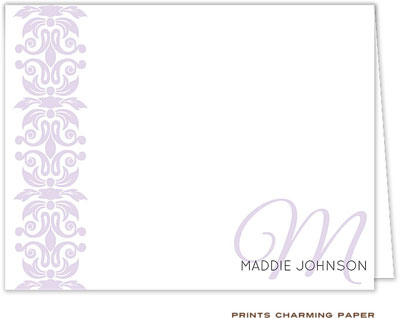Note Cards/Stationery by Prints Charming - Lilac Classic Motif (Folded) Note Cards/Stationery by Prints Charming - Lilac Classic Motif (Folded)