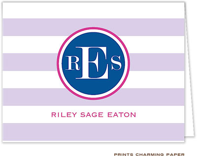 Note Cards/Stationery by Prints Charming - Classic Lilac Stripes (Folded) Note Cards/Stationery by Prints Charming - Classic Lilac Stripes (Folded)