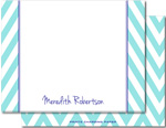 Note Cards/Stationery by Prints Charming - Turquoise Chevron (Flat)